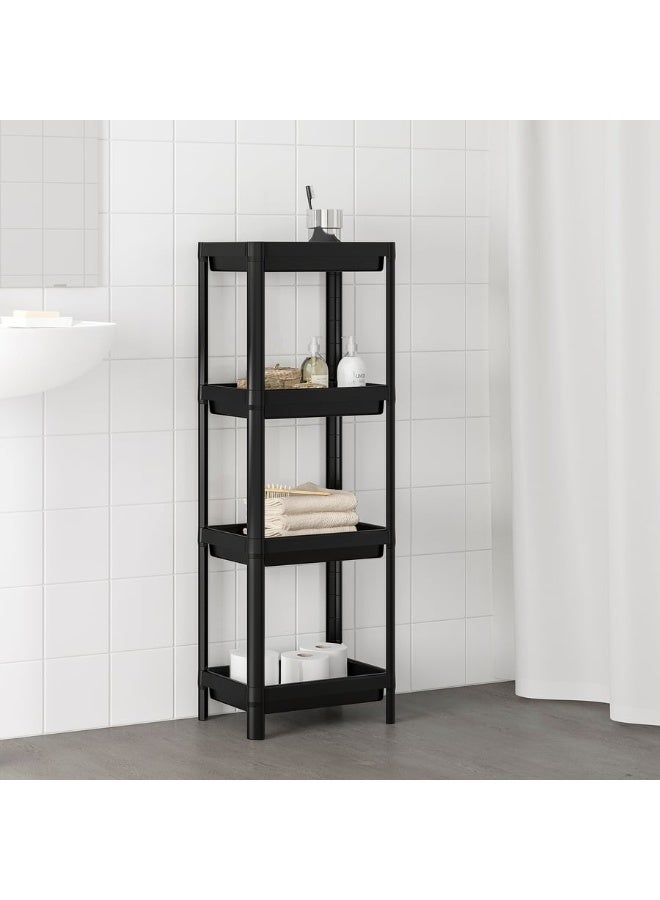 VESKEN Shelf unit, black, 37x23x101 cm - Image 3